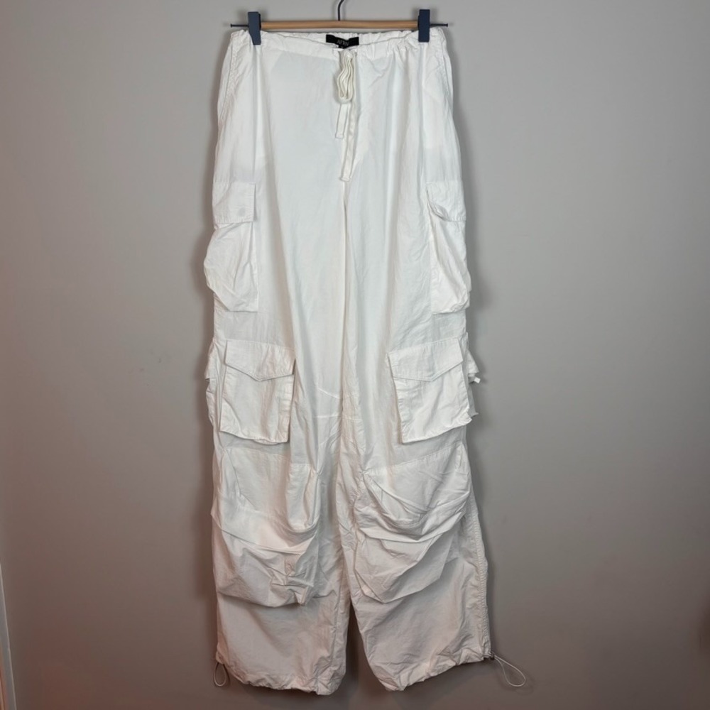 AFRM White Wide-Leg Cargo Jumpsuit Pants